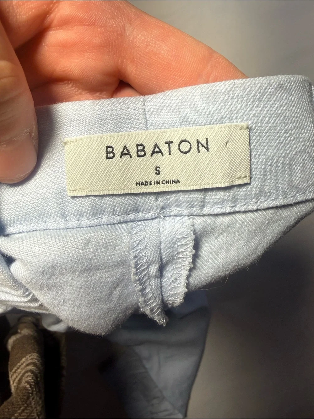 Babaton Aritzia Linen Blend Jogger‎ Pants Light Blue Pull On Ankle Small